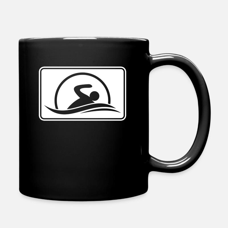 Schwimmen Schwimmer Logo - Tasse einfarbig - Schwarz