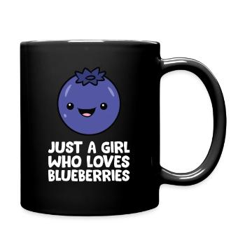 Nur ein Mädchen, das Blaubeeren liebt - Tasse einfarbig - Schwarz - Rechts