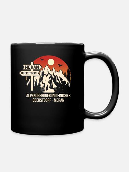 Alpenüberquerung Oberstdorf Meran E5 - Tasse einfarbig - Schwarz