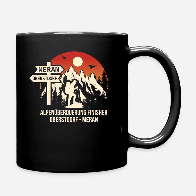 Alpenüberquerung Oberstdorf Meran E5 - Tasse einfarbig - Schwarz