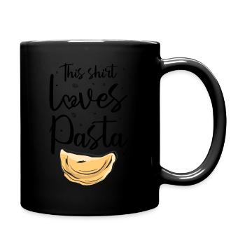 This Shirt loves Pasta | Pasta Lover - Tasse einfarbig - Schwarz - Rechts