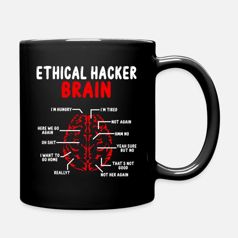 Ethical Hacker Brain Online Security Cyber Hacking - Tasse einfarbig - Schwarz