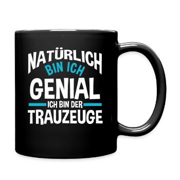 Trauzeuge Junggesellinnenabschied - Tasse einfarbig - Schwarz - Rechts