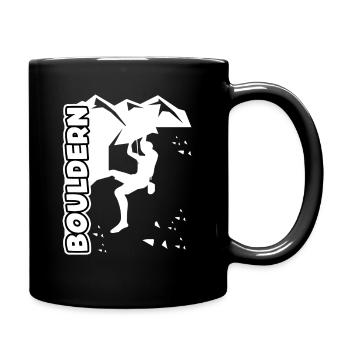 Bouldern Klettern Boulderer - Tasse einfarbig - Schwarz - Rechts