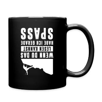 Wenn Du Das Lesen Kannst Habe Ich Spaß Bouldern - Tasse einfarbig - Schwarz - Rechts