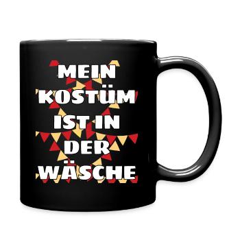 Karneval Fasching Kostüm Wäsche Faschingskostüm - Tasse einfarbig - Schwarz - Rechts