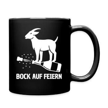 BOCK AUF PARTY! Karneval Fasching Kostüm Party - Tasse einfarbig - Schwarz - Rechts