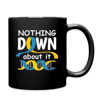 Down Syndrom Tag Spruch Chromosom Geschenkidee - Tasse einfarbig - Schwarz - Rechts