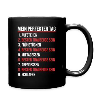 Trauzeuge - Tasse einfarbig - Schwarz - Rechts