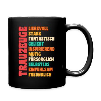 Junggesellinnenabschied Trauzeuge - Tasse einfarbig - Schwarz - Rechts