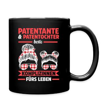 Patentochter Patin Patentante - Tasse einfarbig - Schwarz - Rechts