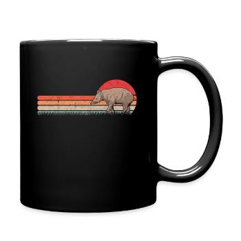 Tapir Retro Flachlandtapir Vintage - Tasse einfarbig - Schwarz - Rechts