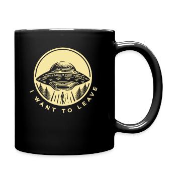 Funny Alien Ufo Alien Gift - Full Colour Mug - black - Right