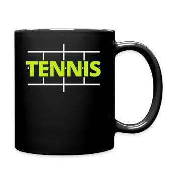 tennis / Tennis / Tennis spieler / Tennis Spielen - Tasse einfarbig - Schwarz - Rechts