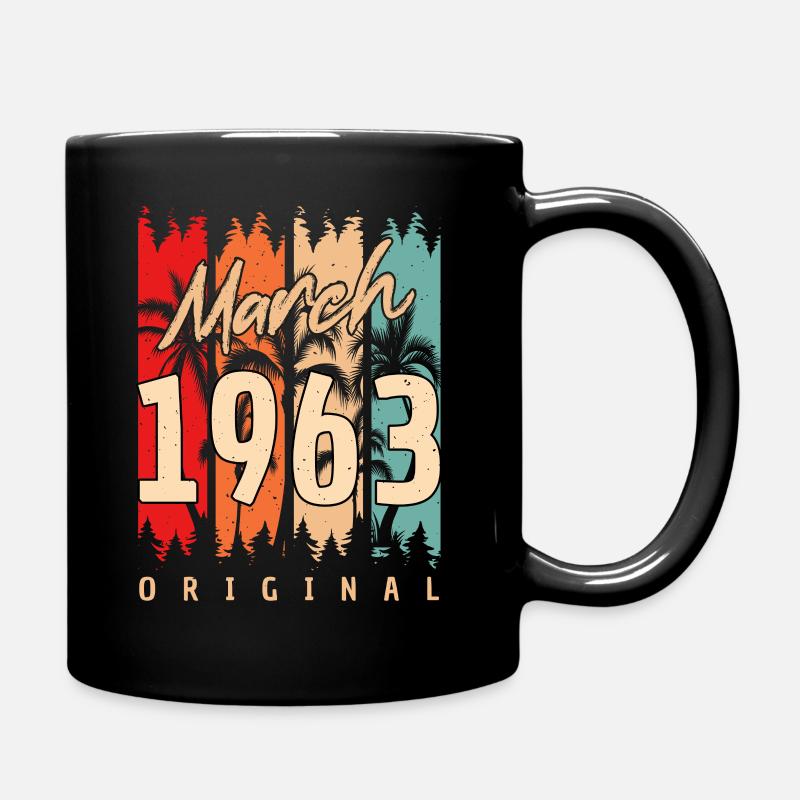 Original März 1963 Vintage - Tasse einfarbig - Schwarz