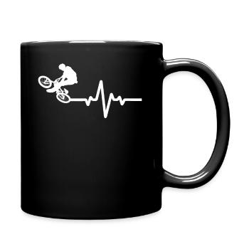 Vélo sur la ligne ECG - Mug uni - noir - Droite