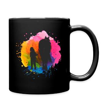 Beau cheval aux couleurs vives - Mug uni - noir - Droite