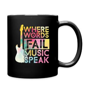 Music Is What Feelings Sound Like Guitar Guitarist - Full Colour Mug - black - Right