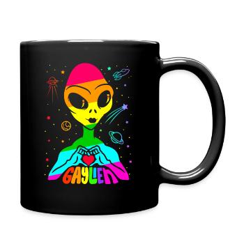 Gaylien Regenbogen gay Pride LGBT - Tasse einfarbig - Schwarz - Rechts