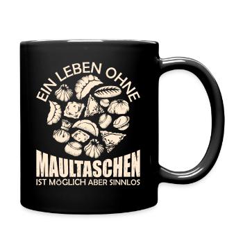 Maultaschen Schwabe - Tasse einfarbig - Schwarz - Rechts