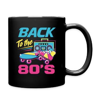 80er Jahre Party Outfit Kostüm 80er Party - Tasse einfarbig - Schwarz - Rechts