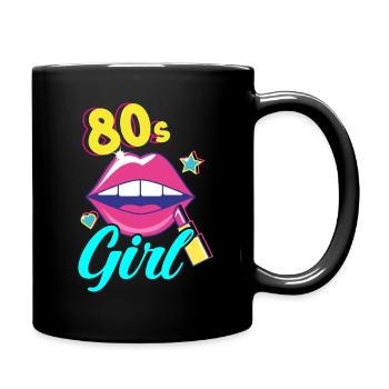 80er Jahre Party Outfit Kostüm 80er Party - Tasse einfarbig - Schwarz - Rechts