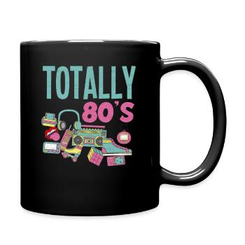 80er Jahre Party Outfit Kostüm 80er Party - Tasse einfarbig - Schwarz - Rechts