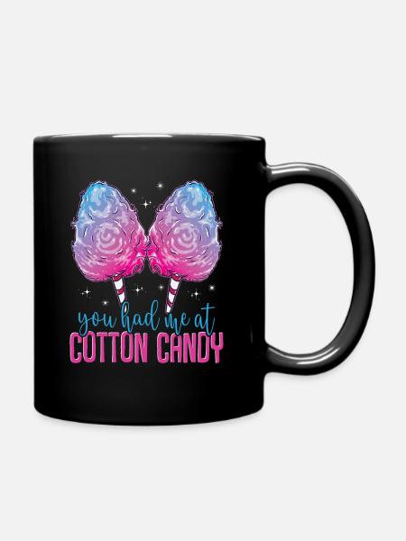 Du hattest mich bei Zuckerwatte - Tasse einfarbig - Schwarz