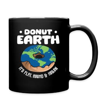 Donut Earth – Flat, Round & Hollow - Full Colour Mug - black - Right