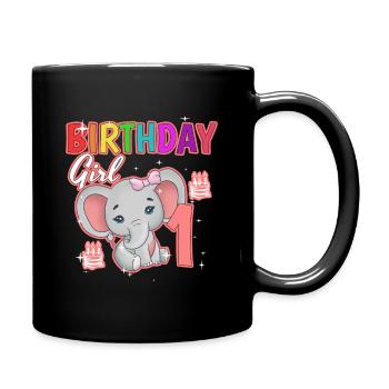 Geburtstag 1 - Tasse einfarbig - Schwarz - Rechts