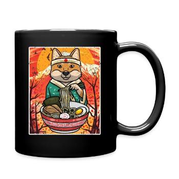 Shiba Inu Ramen Nudeln - Tasse einfarbig - Schwarz - Rechts