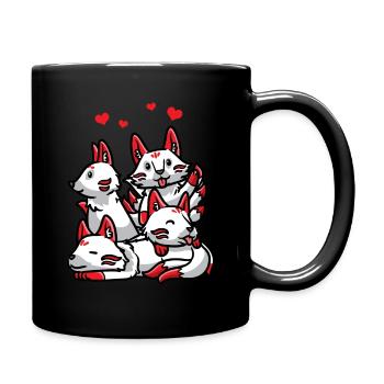 Kitsune Anime Japanisch Fuchs Kawaii - Tasse einfarbig - Schwarz - Rechts
