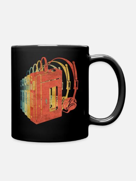 Color vintage retro retro walkman - Mug uni - noir