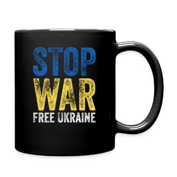 Ukraine Stop War - Tasse einfarbig - Schwarz - Rechts