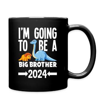 I'm Going to Be a Big Brother 2024 Dino Dinosaur - Full Colour Mug - black - Right