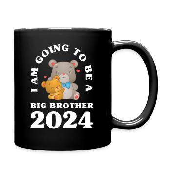 Je serai un grand frère 2024 ours - Mug uni - noir - Droite