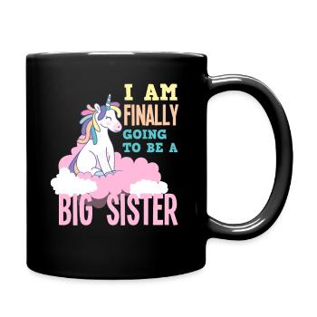 Ich Werde Eine Große Schwester Einhorn - Tasse einfarbig - Schwarz - Rechts