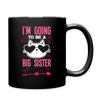 Ich Werde Große Schwester Katze - Tasse einfarbig - Schwarz - Rechts