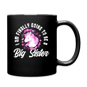 Ich Werde Eine Große Schwester Einhorn - Tasse einfarbig - Schwarz - Rechts