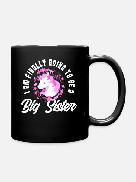 Je vais être une grande sœur licorne - Mug uni - noir