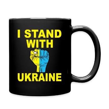 Je soutiens l’Ukraine - Mug uni - noir - Droite