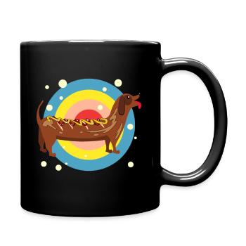 Dachshund - Tasse einfarbig - Schwarz - Rechts