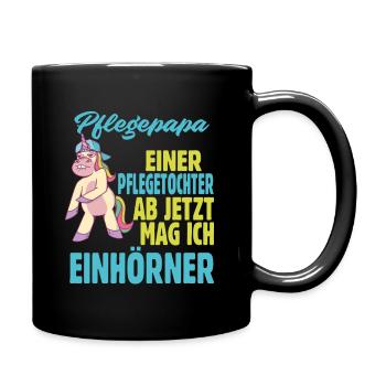 Pflegetochter Pflegevater Pflegepapa - Tasse einfarbig - Schwarz - Rechts