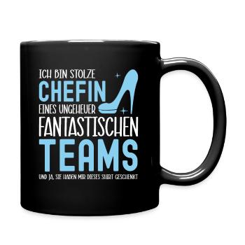 Ich Bin Stolze Chefin Eines Ungeheuer - Tasse einfarbig - Schwarz - Rechts