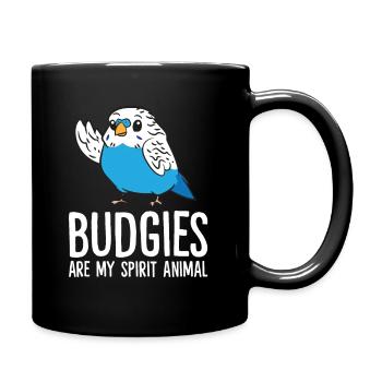 Funny Budgie Lover Budgerigars - Full Colour Mug - black - Right
