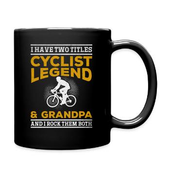 Cycling legend & grandpa and I rock them both - Full Colour Mug - black - Right