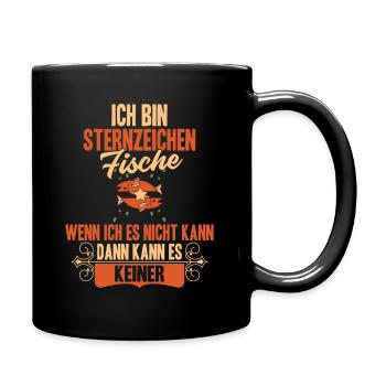 Sternzeichen Fische - Tasse einfarbig - Schwarz - Rechts