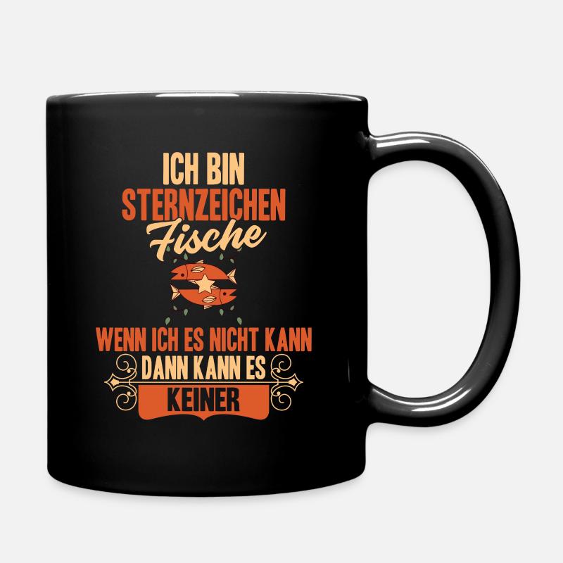 Sternzeichen Fische - Tasse einfarbig - Schwarz