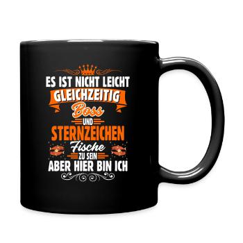 Sternzeichen Fische - Tasse einfarbig - Schwarz - Rechts