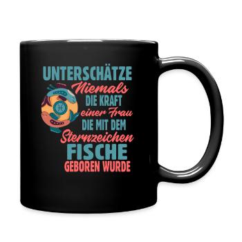 Sternzeichen Fische - Tasse einfarbig - Schwarz - Rechts
